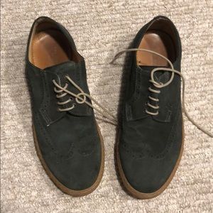 Bloomingdales Green Suede Oxford Sneakers